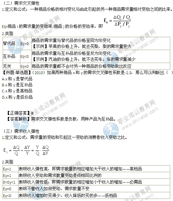 2014年中級(jí)經(jīng)濟(jì)師考試經(jīng)濟(jì)基礎(chǔ)知識(shí)精講：彈性