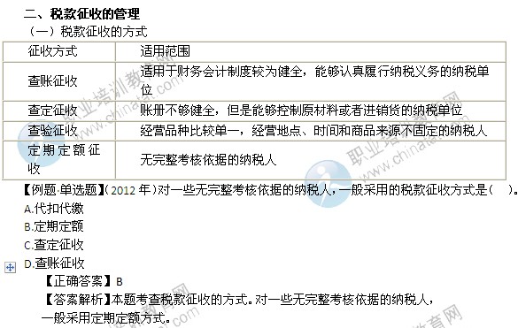 2014年中級經(jīng)濟師考試財政稅收精講：稅款征收的管理