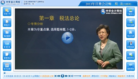 2013注冊會(huì)計(jì)師考試《稅法》習(xí)題班葉青老師免費(fèi)課程