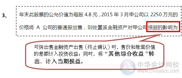 2015注會“借題發(fā)揮”會計篇：可供出售金融資產（權益）