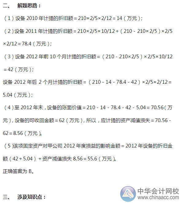 2015注會“借題發(fā)揮”會計(jì)篇：固定資產(chǎn)（折舊）