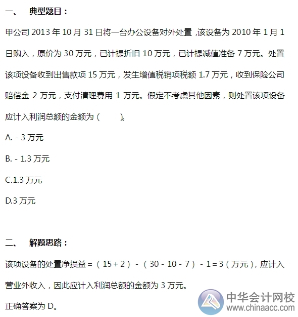 2015注會“借題發(fā)揮”會計篇：固定資產（處置）