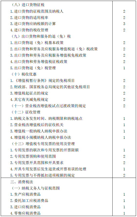 2016年注冊會(huì)計(jì)師專業(yè)階段考試大綱《稅法》