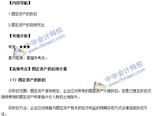 中級(jí)會(huì)計(jì)職稱(chēng)《中級(jí)會(huì)計(jì)實(shí)務(wù)》高頻考點(diǎn)：固定資產(chǎn)的后續(xù)計(jì)量