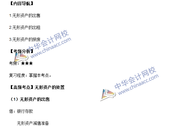2016中級(jí)會(huì)計(jì)職稱《中級(jí)會(huì)計(jì)實(shí)務(wù)》高頻考點(diǎn)：無形資產(chǎn)的處置