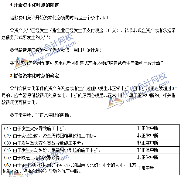 注會(huì)會(huì)計(jì)高頻考點(diǎn)：借款費(fèi)用開(kāi)始、暫停及停止資本化時(shí)點(diǎn)的確定
