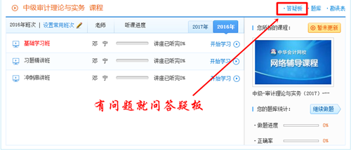 正保會計網(wǎng)校中級審計師輔導(dǎo)答疑板