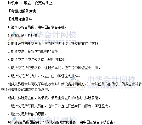 2017期貨從業(yè)《期貨基礎(chǔ)知識(shí)》高頻考點(diǎn)：設(shè)立、變更與終止