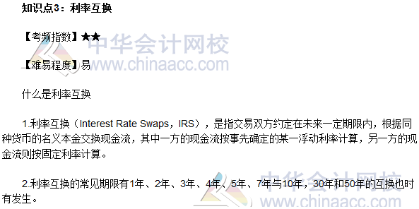 2017年期貨從業(yè)《期貨基礎(chǔ)知識》高頻考點：利率互換