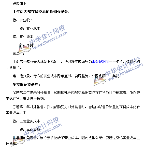 中級合并財務報表必殺技之六：內(nèi)部交易存貨跨期抵銷的處理思路