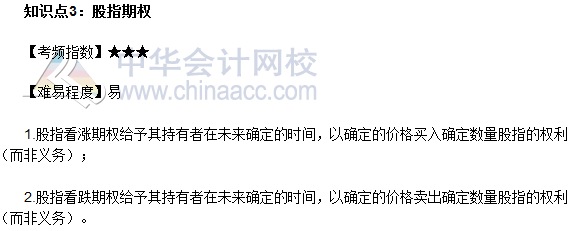 2017年期貨從業(yè)《期貨基礎知識》高頻考點：股指期權