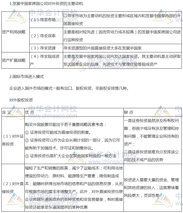 注會《公司戰(zhàn)略》高頻考點：國際化經營戰(zhàn)略