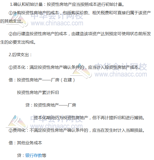 注冊會計師《會計》高頻考點：投資性房地產的確認和初始計量