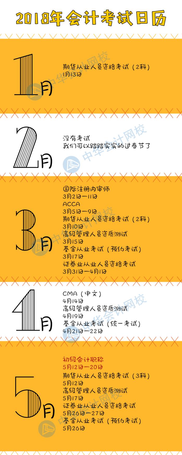 2018年會(huì)計(jì)金融考試日歷出爐 趕緊收藏啦