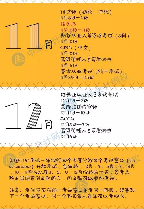 定了！會計類2018全年考試日歷出爐 注意收藏