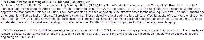 美國注冊會計師 考試 PCAOB 新準(zhǔn)則 uscpa 改革