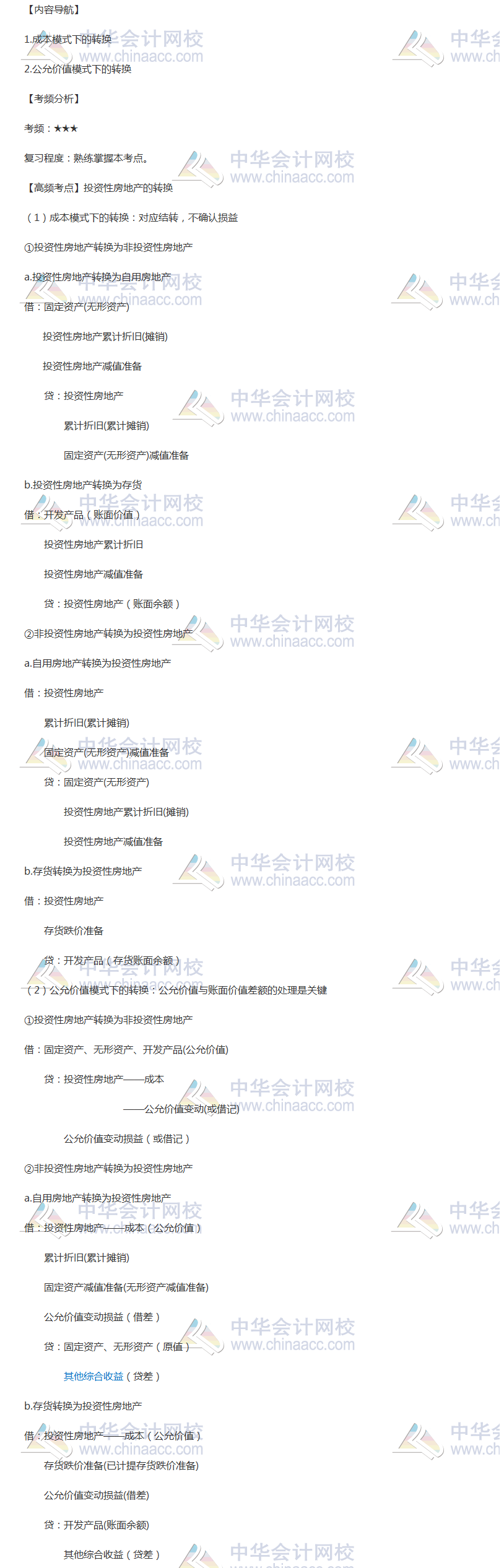 2018年中級會計《中級會計實務》高頻考點：投資性房地產(chǎn)