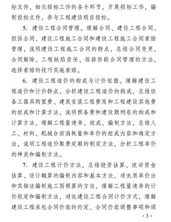 2018年度經(jīng)濟(jì)師考試中級建筑考試大綱
