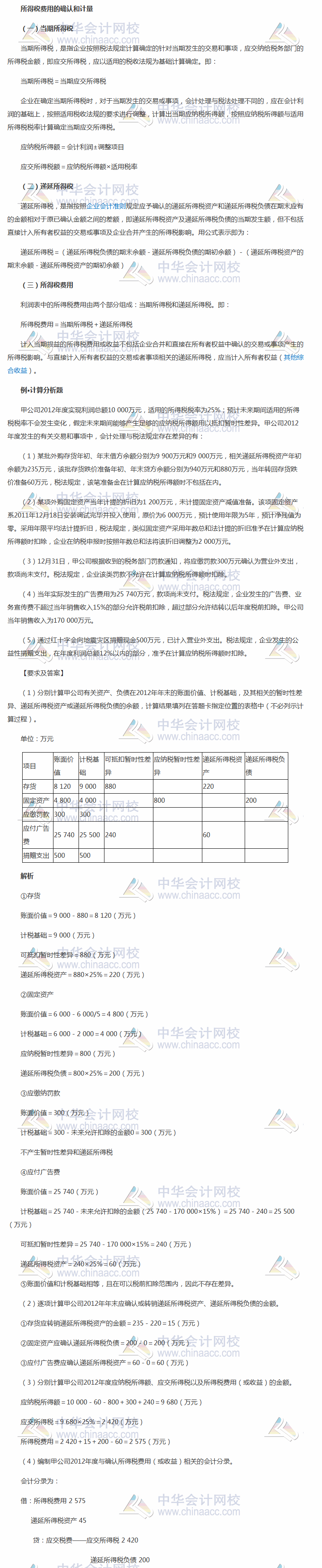 2018《中級會計實務(wù)》考前每日學(xué)習(xí)任務(wù)：所得稅費(fèi)用的確認(rèn)和計量