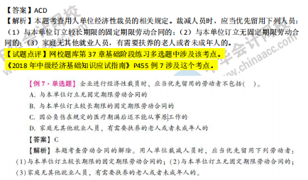 2018年第二批次中級經(jīng)濟(jì)基礎(chǔ)知識試題涉及考點對比【91-100題】