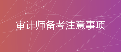 2019年審計師備考注意事項(xiàng) 