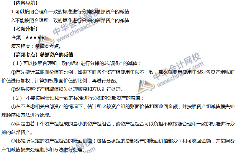 總部資產的減值