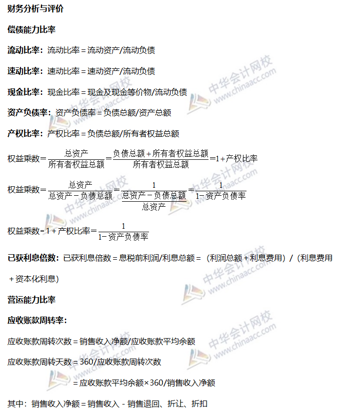 財(cái)管公式