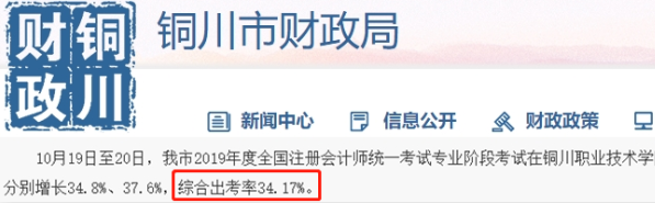 剛剛！2019年注冊會計師出考率公布了！速來圍觀！