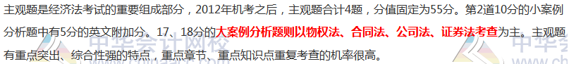 注會(huì)《經(jīng)濟(jì)法》主觀題占55分！這些分都在哪幾章？