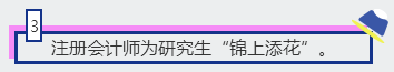 3、注冊會計師為研究生“錦上添花”。