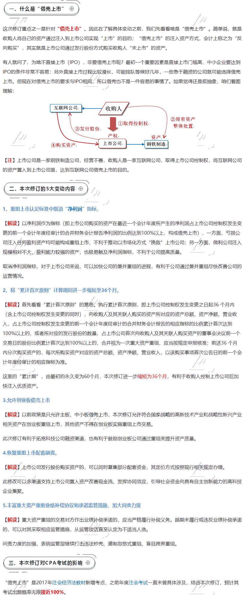 《上市公司重大資產(chǎn)重組管理辦法》修訂 對注會(huì)經(jīng)濟(jì)法的重大影響！