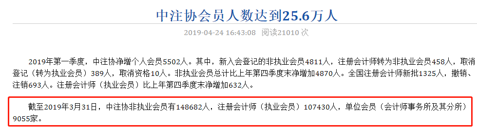 中注協(xié)重要數(shù)據(jù)透漏：2020年CPA將“擴招”？！