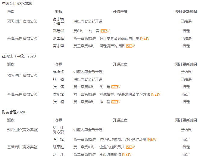 中級報名季開始| 備考正當(dāng)時！開課進(jìn)度一鍵查詢>