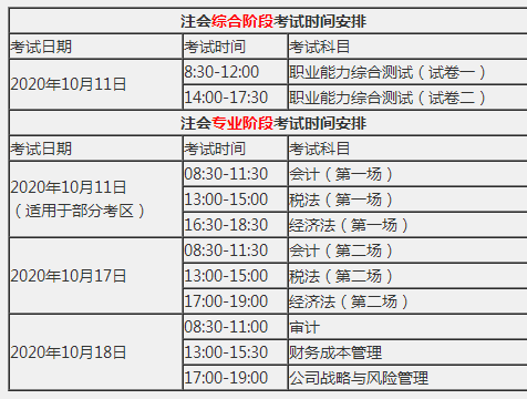 重慶2020年注冊會計師報名時間和考試時間已公布！