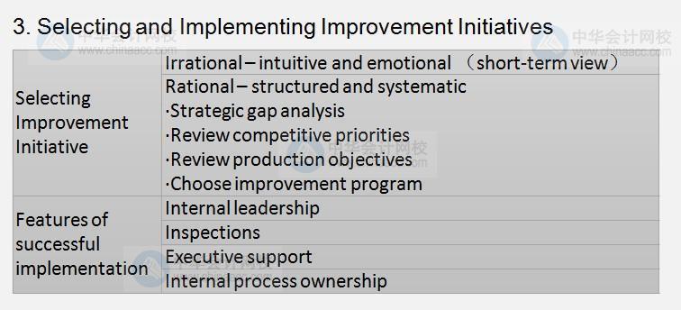 BEC知識點：Process Management-選擇和實施改進(jìn)計劃