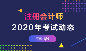 江西2020年注冊會計師考試時間具體是什么時候？