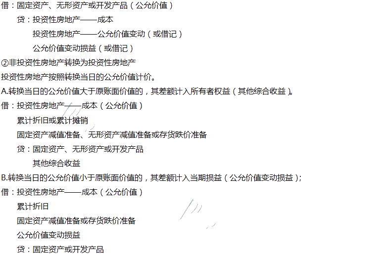 2020年注會會計第六章高頻考點：投資性房地產的轉換