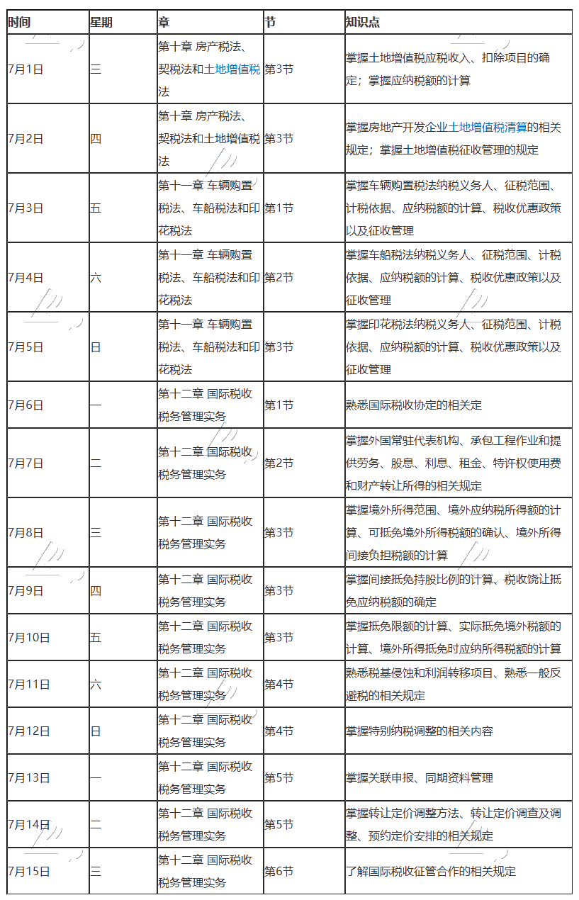 【建議收藏】2020年注冊(cè)會(huì)計(jì)師7月（上）學(xué)習(xí)日歷來啦！