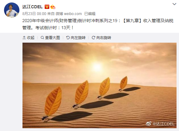 達(dá)江中級財(cái)管倒計(jì)時(shí)沖刺系列之19：收入管理及納稅管理1