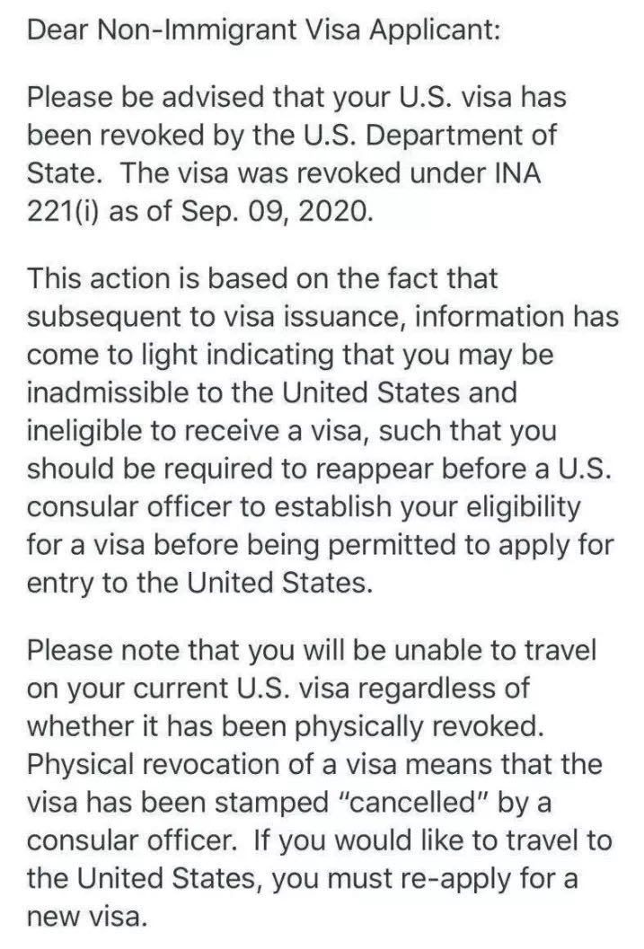 突發(fā)！美國政府撤銷部分中國留學生簽證！