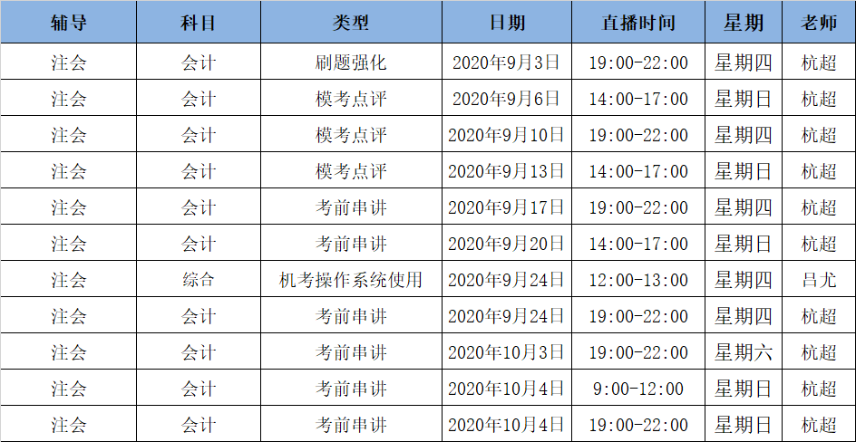 2020注會(huì)《會(huì)計(jì)》C位奪冠課表來(lái)了！