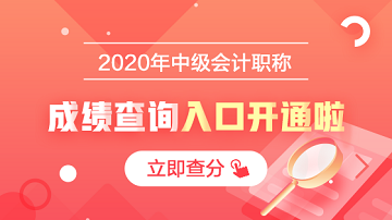 2020中級(jí)會(huì)計(jì)職稱(chēng)成績(jī)查詢(xún)?nèi)肟诠倬W(wǎng)開(kāi)通了嗎？