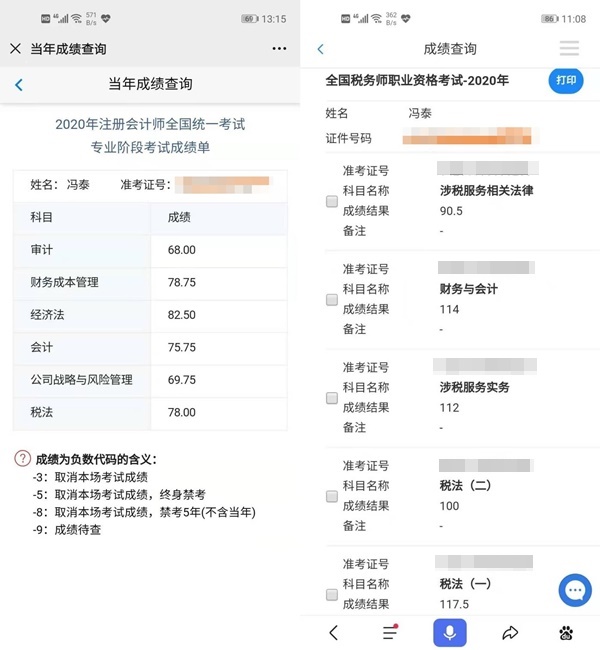在職考生一年高分拿下注會(huì)6科 稅務(wù)師5科【六科通用】