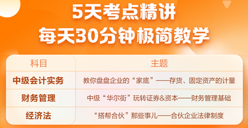 中級會計怎么學更高效？5天考點串講，拿下27分！