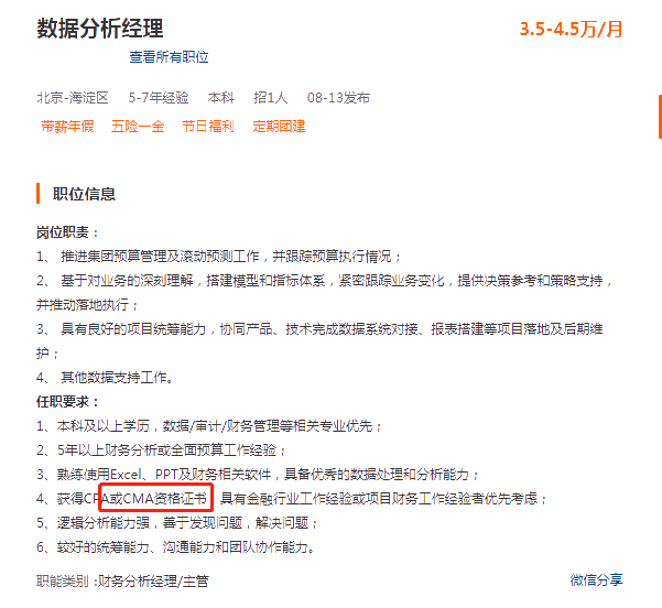 考CMA國內(nèi)有用嗎？CMA含金量有多高？