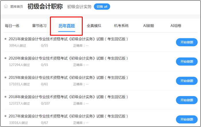 2022年初級(jí)會(huì)計(jì)考試哪里找靠譜的題庫？