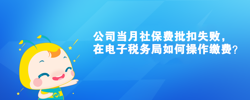 公司當(dāng)月社保費批扣失敗，在電子稅務(wù)局如何操作繳費？
