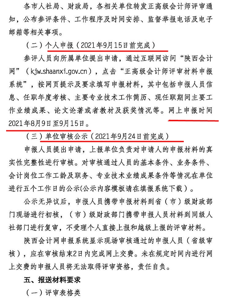 陜西2021年正高級會計師評審工作通知
