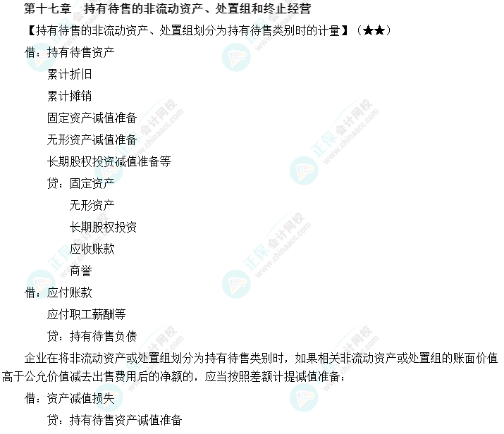 【新教材整理】中級會計職稱《中級會計實(shí)務(wù)》第十七章必備分錄