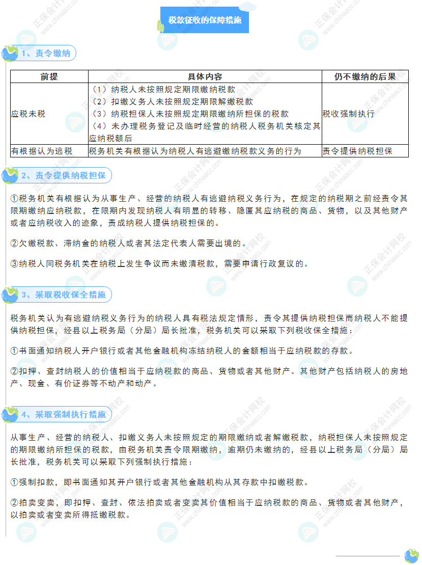 《經(jīng)濟(jì)法基礎(chǔ)》30天重要知識(shí)點(diǎn)打卡！第24天：稅款征收的保障措施